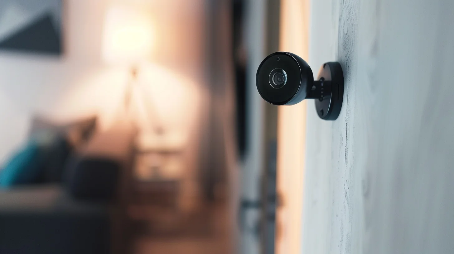 Camera inside the house attached to the wall