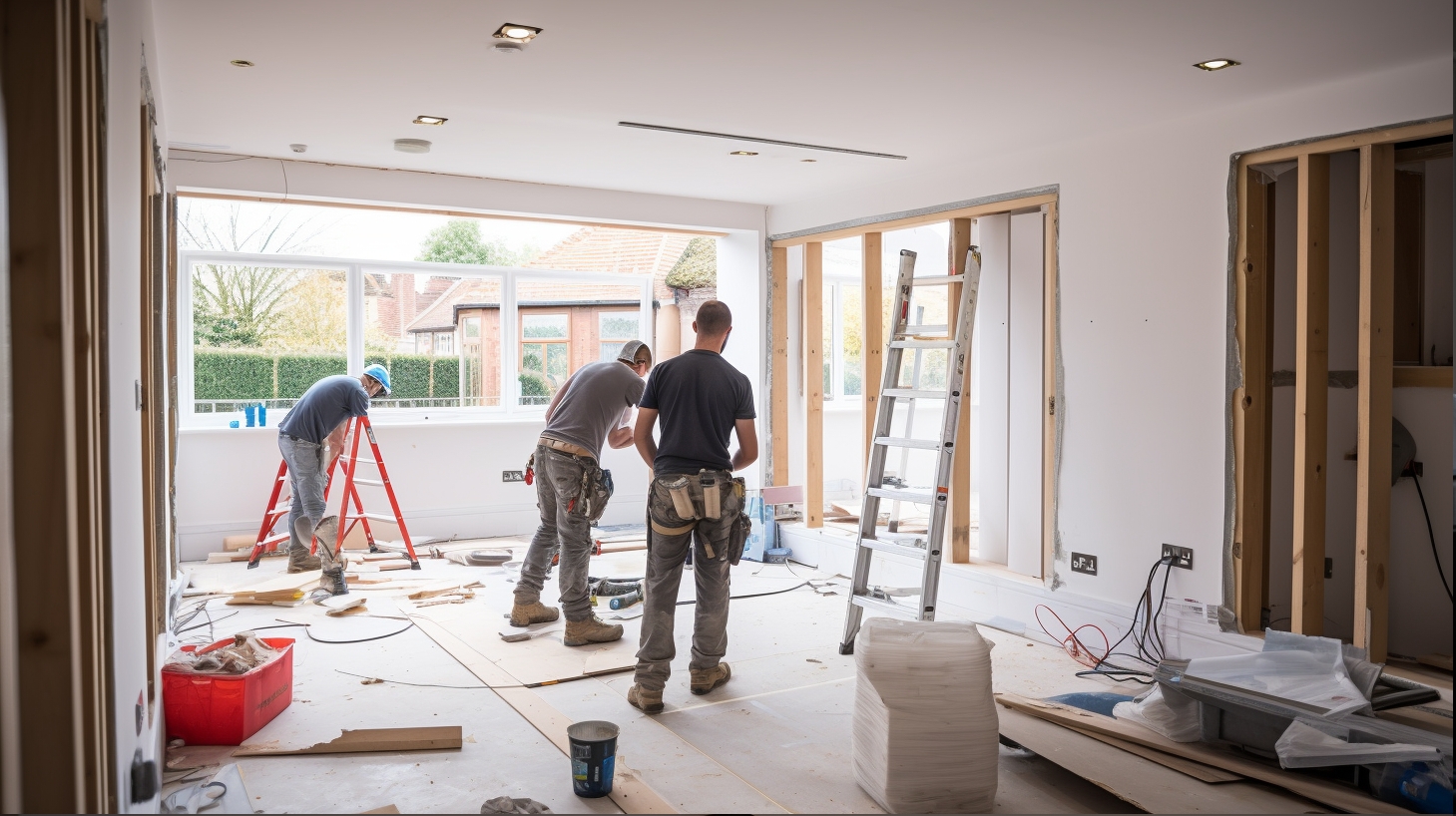 Installers working on Converting a spacious hi tec Conventional Home into a Smart Home3